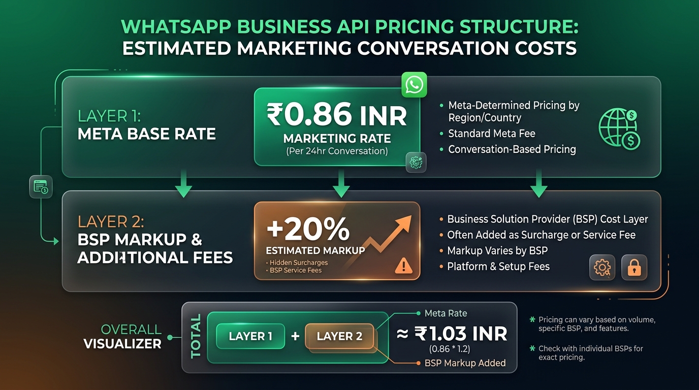 Anatomy of a WhatsApp BSP Invoice — Layer 1 Meta Base Rate vs Layer 2 Hidden BSP Markup