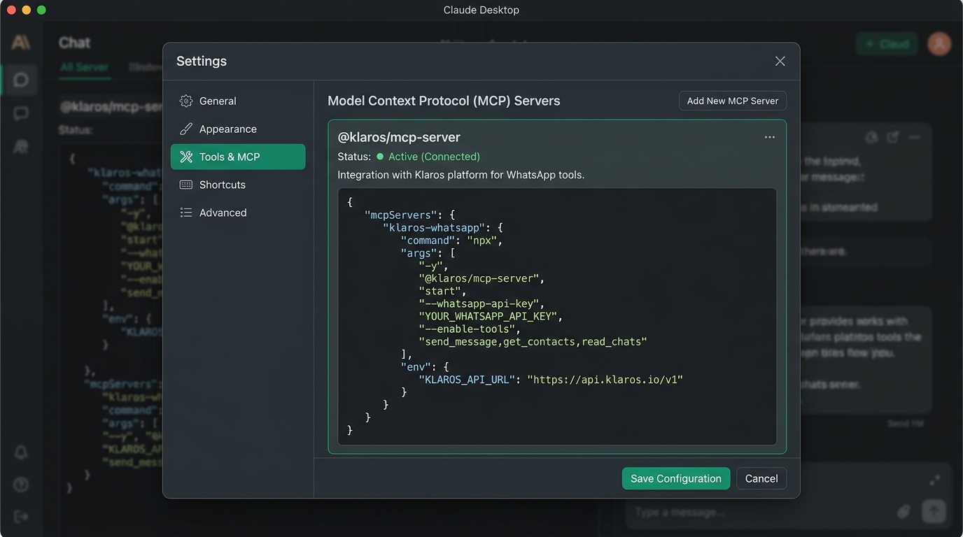 Claude Desktop MCP Configuration Interface