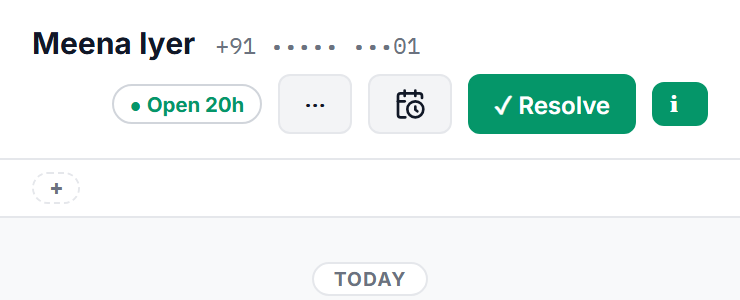 After: name and number always shown, buttons on a second line