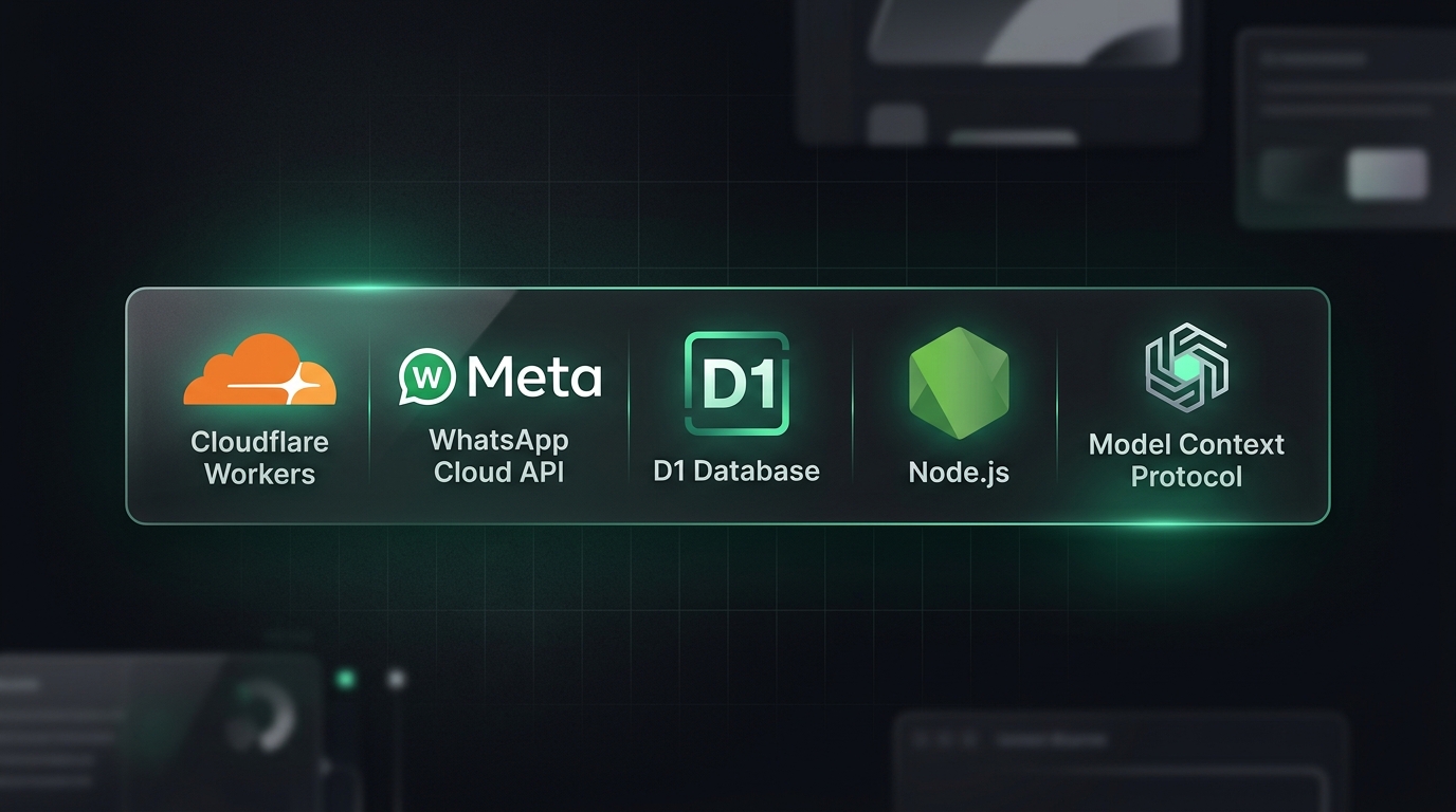 Cloudflare Workers, Meta Cloud API, D1 Database, Node.js, and Model Context Protocol Stack